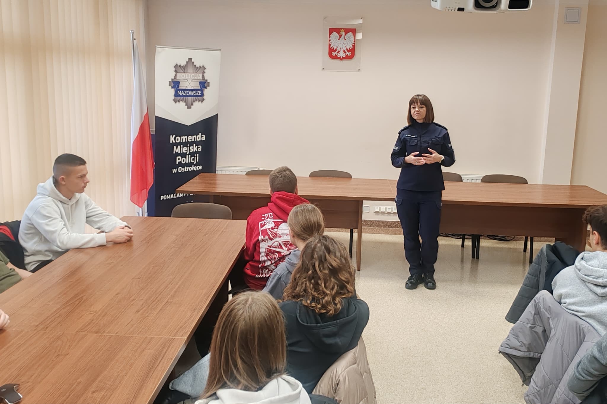 Wizyta klasy OPM w Komendzie Miejskiej Policji w Ostrołęce